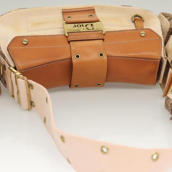 DIOR Trotter Canvas Street Chic Shoulder Bag Brown Gold - Picture 6 of 12